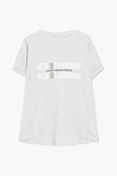 推荐Bead-embellished printed cotton-jersey T-shirt商品