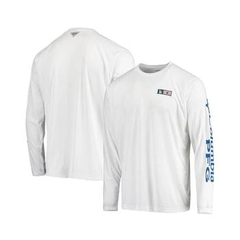 Columbia | Men's White Los Angeles Dodgers Americana Terminal Tackle Omni-Shade Raglan Long Sleeve T-shirt 8折