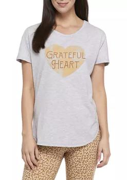 Wonderly | Studio Petite Short Sleeve Grateful Heart Graphic T-Shirt商品图片,3.3折