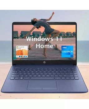 HP | Essential 14" Laptop, Intel Celeron N4120 4GB RAM Intel UHD Graphics 600 64GB eMMC Storage Windows 11 Home HD- Blue,商家Macy's,价格¥2244
