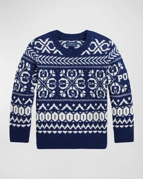 推荐Boy's Fair Isle Printed Knitted Sweater, Size 2-7商品
