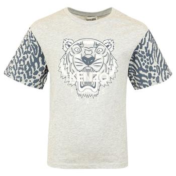 商品Grey Tiger Print Sleeve T Shirt,商家Designer Childrenswear,价格¥184图片