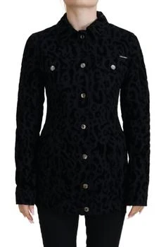 Dolce & Gabbana | Dolce & Gabbana Black Leopard Long Sleeve Denim Cotton Jacket,商家SEYMAYKA,价格¥3456