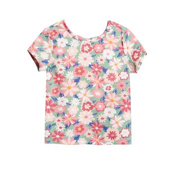 商品Toddler Girls Short Sleeve Floral Print T-shirt图片