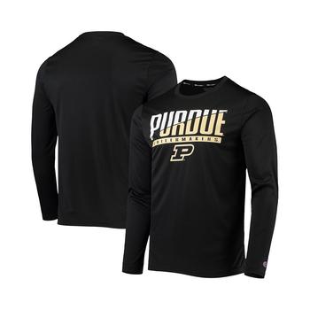 CHAMPION | Men's Black Purdue Boilermakers Wordmark Slash Long Sleeve T-shirt商品图片,