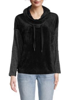 Democracy, Democracy | Faux Leather-Trim Velour Top商品图片 3.6折