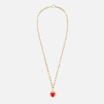 商品Wilhelmina Garcia | Wilhelmina Garcia Heart Recycled Gold-Plated and Enamel Necklace,商家Coggles,价格¥1313图片