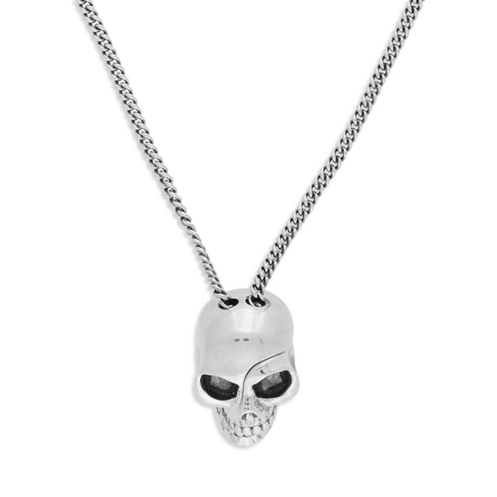 Alexander McQueen | ALEXANDER MCQUEEN 亚历山大·麦昆 男士银色吊坠项链 554496-J160Y-0446商品图片,独家减免邮费
