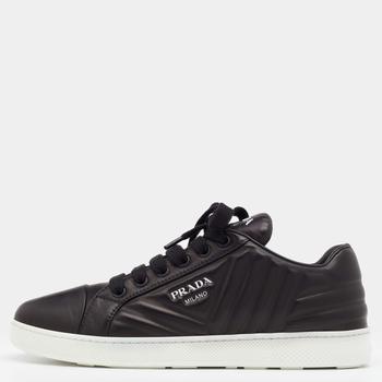 [二手商品] Prada | Prada Black Quilted Leather Low Top Sneakers Size 38商品图片,7.8折, 满1件减$100, 满减