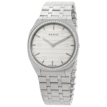 Gucci | Quartz Diamond White Dial Ladies Watch YA163401商品图片,5.8折