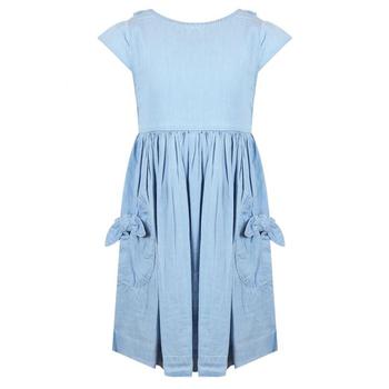 推荐Light Blue Soft Denim Pocket Dress商品