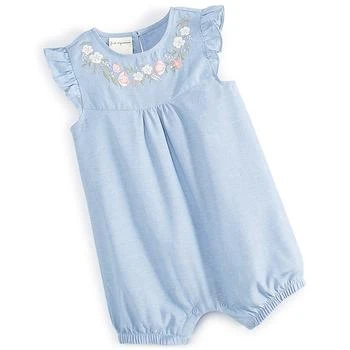 First Impressions | Baby Girls Cotton Chambray Flower Sunsuit, Created for Macy's 独家减免邮费