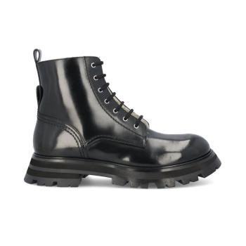 mlb老爹鞋马丁靴, Alexander McQueen | ALEXANDER MCQUEEN 女士黑色皮质马丁靴 676739-WHZ8K-1443商品图片 满$100享9.5折, 满折