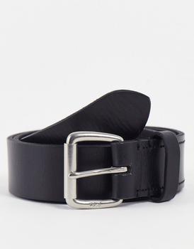拉夫劳伦皮带, Ralph Lauren | Polo Ralph Lauren leather belt in black with silver foil logo商品图片 