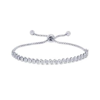 Macy's | Diamond Accent S Link Adjustable Bolo Bracelet in Silver Plate,商家Macy's,价格¥762
