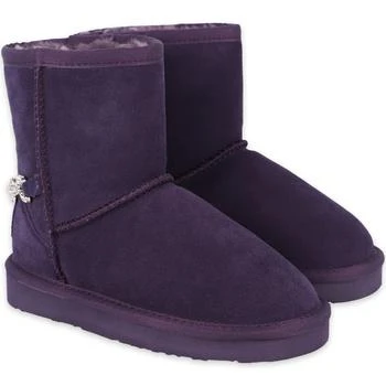 Lelli Kelly | Purple suede boots with crystal stone chain on the back,商家BAMBINIFASHION,价格¥765
