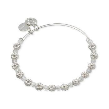 商品Alex and Ani | Silver-Tone Crystal & Daisy Beaded Bangle Bracelet,商家Macy's,价格¥283图片
