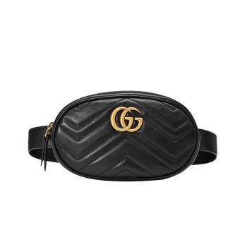 古驰腰包, Gucci | GUCCI 古驰 女士黑色皮革腰包 476434-DSVRT-1000商品图片 满$100享9.5折, 满折
