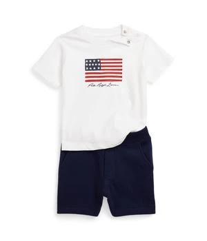 Ralph Lauren | Flag Jersey Tee & Fleece Shorts Set (Infant),商家Zappos,价格¥297