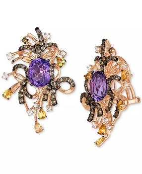 Le Vian | Multi-Gemstone Abstract Cluster Statement Earrings (10-1/3 ct. t.w.) in 14k Rose Gold,商家Macy's,价格¥26214