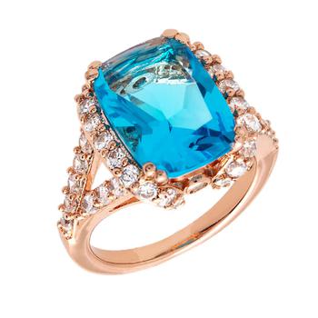 商品Juliet Collection Women's 18k RG Plated Blue Statement Fashion Ring图片