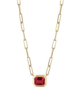 商品Manhattan 18K Gold & Garnet Pendant Necklace图片
