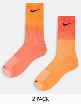 NIKE | Nike 2 pack everyday plus cushioned socks in red/orange ombre商品图片,