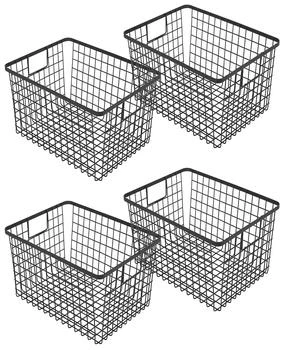 Smart Design | Nestable 9" x 12" x 6" Basket Organizer with Handles, Set of 4,商家Macy's,价格¥389