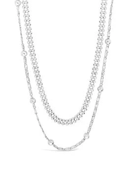 Sterling Forever | Layered Beaded Chain Necklace,商家Premium Outlets,价格¥200
