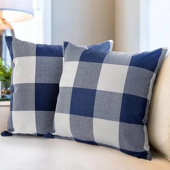 Zulay Kitchen | Pack of 2 Buffalo Plaid Throw Pillow Covers (18x18 Inch),商家Premium Outlets,价格¥151
