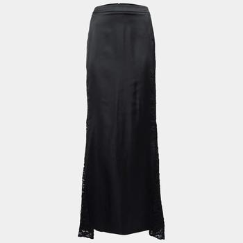 [二手商品] Just Cavalli | Just Cavalli Black Satin & Lace Maxi Skirt L商品图片,4折