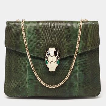 bvlgari包, [二手商品] BVLGARI | Bvlgari Green/Black Karung Serpenti Forever Shoulder Bag商品图片 6.4折, 满1件减$100, 满减
