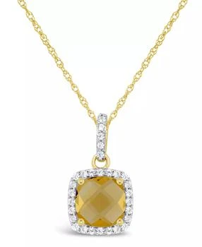 Macy's | Citrine (1-1/3 ct. t.w.) and Created White Sapphire (1/6 ct. t.w.) Pendant Necklace in 10k Yellow Gold,商家Macy's,价格¥1736