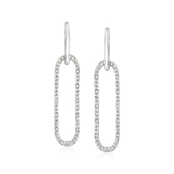 商品Ross-Simons | Ross-Simons Diamond Paper Clip Link Removable Hoop Drop Earrings in Sterling Silver,商家Premium Outlets,价格¥746图片