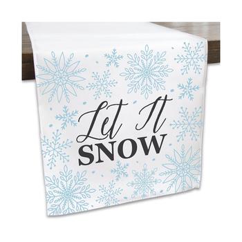 商品Winter Wonderland - Snowflake Holiday Party and Winter Wedding Dining Tabletop Decor - Cloth Table Runner - 13 x 70 in图片