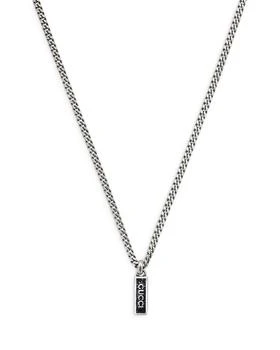 Gucci | Sterling Silver Curb Chain Tag Pendant Necklace, 19.6" 
