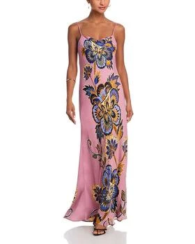 Farm Rio | Floral Pink Slip Maxi Dress,商家Bloomingdale's,价格¥920