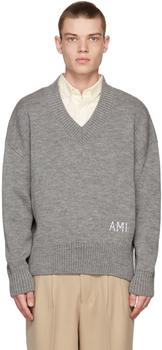 AMI | Grey Wool Oversized Sweater商品图片,