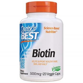 Doctors Best Vitamins | Doctors Best Biotin 5000 mcg Vegetarian Capsules, 120 Ea商品图片,