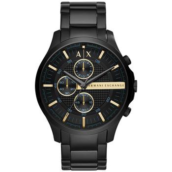 Armani Exchange | Men's Chronograph Hampton Black Stainless Steel Bracelet Watch 46mm商品图片,