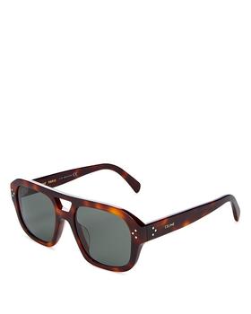 Celine | Men's Brow Bar Square Sunglasses, 55mm商品图片,