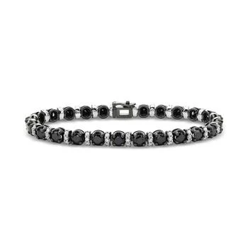 Macy's | Black & White Diamond Tennis Bracelet (10 ct. tw) in Sterling Silver & Black Rhodium-Plate,商家Macy's,价格¥27760
