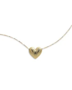 Bloomingdale's | Ridged Heart Pendant Necklace in 14K Yellow Gold, 18",商家Bloomingdale's,价格¥5627