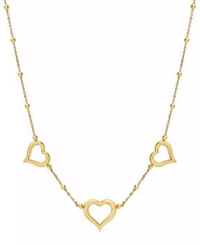 Macy's | Polished Triple Open Heart Station 18" Collar Necklace in 10k Gold,商家Macy's,价格¥3696