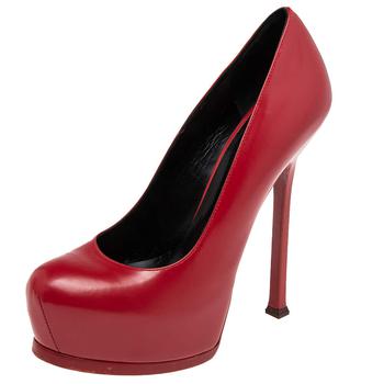 ysl高跟鞋评价, [二手商品] Yves Saint Laurent | Saint Laurent Red Leather Tribtoo  Pumps Size 38.5商品图片 6.7折, 满1件减$100, 满减