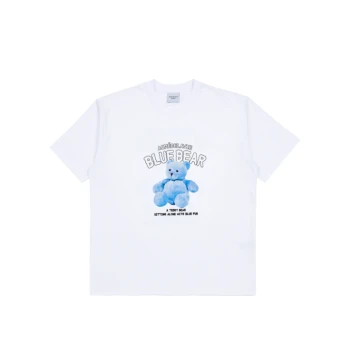 推荐【享贝家】ZY- ADLV 蓝色泰迪熊休闲短袖T恤 男女同款 白色 LE1213548128_1277339524-WHT商品
