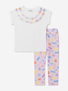 推荐Moschino Pink Girls Cotton T-Shirt And Leggings Set商品
