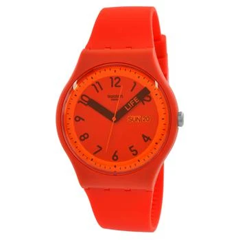 推荐Swatch Unisex Watch - Pride Proudly Red Day-Date Silicone Strap Quartz | SO29R705商品