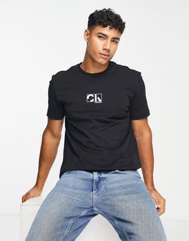 Calvin Klein | Calvin Klein graphic box logo t-shirt in black商品图片,额外9.5折, 额外九五折