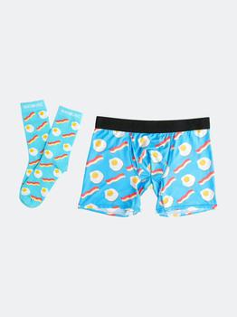 韩国美妆蛋, MANBUNS | Men's Bacon and Eggs Boxer Brief Underwear and Sock Set商品图片 6.5折